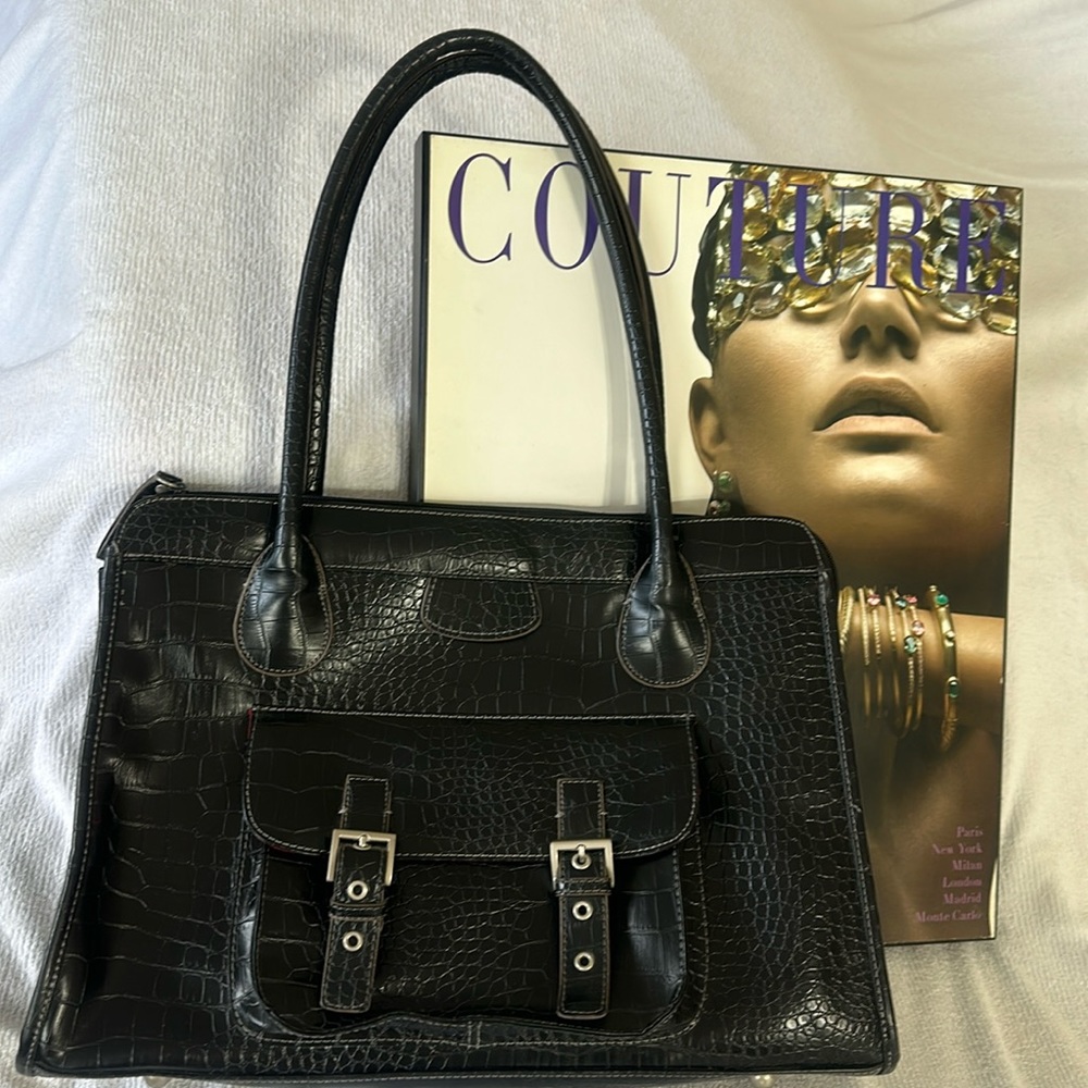 NWOT Vintage Merona Black Color Work Tote/ Laptop bag